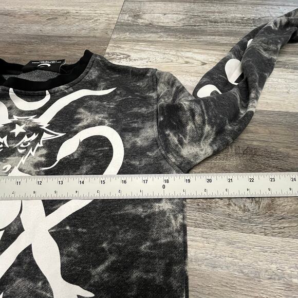 Killstar Baphomet‎ Gothic Occult Gray Black Tie Dye Adult XS Pullover Sweatshirt - Picture 7 of 9